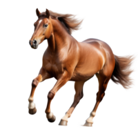 Brown horse isolated. Illustration AI Generative png