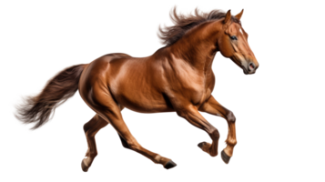 Brown horse isolated. Illustration AI Generative png