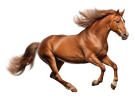Brown horse isolated. Illustration AI Generative png