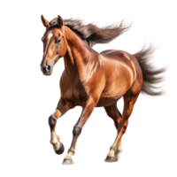 Brown horse isolated. Illustration AI Generative png