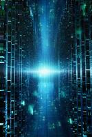 Binary code on a holographic background. photo