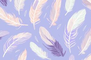 pattern featuring minimalistic and stylized illustrations of feathers. photo