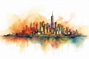 Watercoler new york skyline. photo