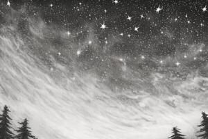 Stars, fresh sky with star, plain, minimal, sketchy, pencil sketch style, black and white. AI generative photo