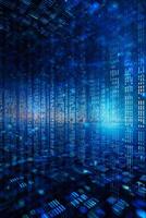 Binary code on a holographic background. photo
