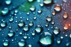 All sorts of raindrops, Natural colors, minimalist, bright background. AI generative photo