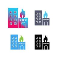 Unique Burning Building Vector Icon