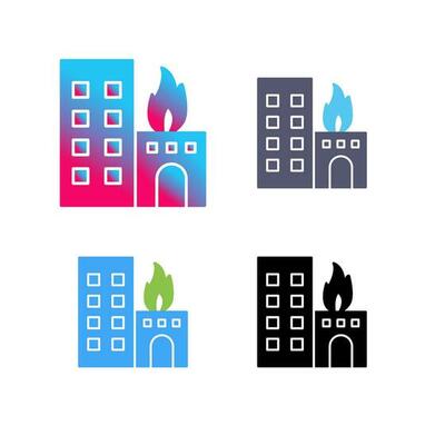 Unique Burning Building Vector Icon