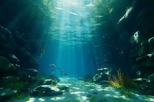Underwater, no water in sight. AI generative photo