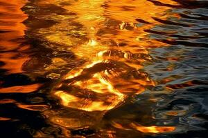 agua ondas reflejado en el agua a noche. ai generativo foto