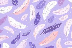 pattern featuring minimalistic and stylized illustrations of feathers. photo