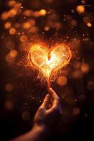 A single spark of love can Ignite your better self, extrude, detailed, rich colors, photography. photo