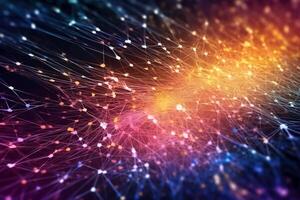 Network connection fiber optic, Abstract futuristic network lines background. photo