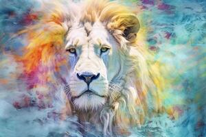 White lion alcohol ink. photo