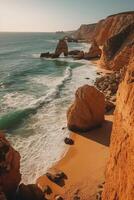 beach near the blue ocean. photo