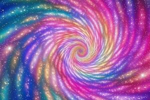 Iridescent sparkle rainbow fairy dust spiral swirl. photo
