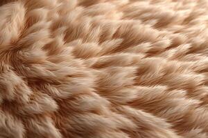 A tan furry wool carpet. photo