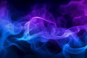 Abstract black and dark purple background and blue aura. photo