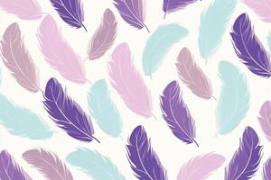 pattern featuring minimalistic and stylized illustrations of feathers. photo