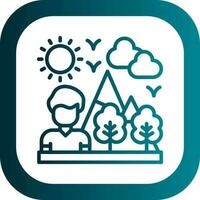 Hiking Vector Icon Design