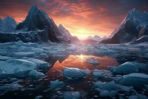 grupo de guerreros capturado esta glacial y glaciar tierra. ai generativo foto