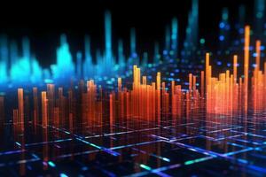 data, analysis, trade, graph, science fiction, future, background. photo