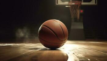 jugando baloncesto adentro, equipo competencia éxito logrado generado por ai foto