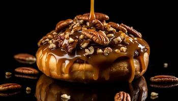 indulgente hecho en casa rosquilla con oscuro chocolate Formación de hielo generado por ai foto