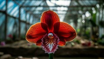 Fresh pink and purple moth orchid blossom generated by AI photo