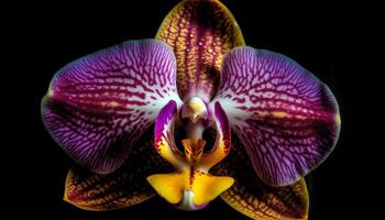 exótico polilla orquídea floraciones con delicado elegancia generado por ai foto