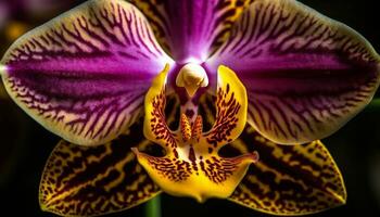 Exotic moth orchid blossoms with elegance and beauty   generated by AI photo