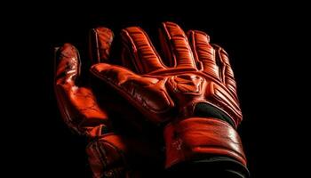hombres cuero Deportes guantes proporcionar protector equipo generado por ai foto