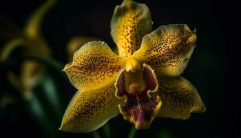 manchado elegancia polilla orquídea florido belleza flores generado por ai foto