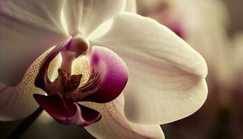 Exotic moth orchid displays elegance in nature generated by AI photo