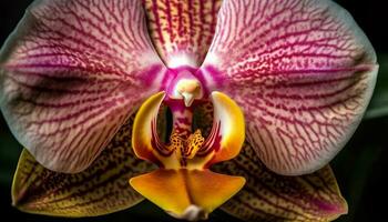 exótico polilla orquídea flores con elegancia y fragilidad generado por ai foto