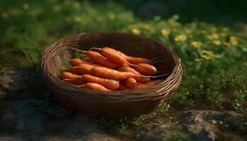 Healthy eating with fresh organic vegetables from farm generated by AI photo