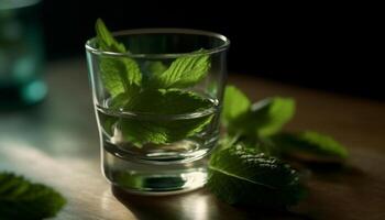 Refreshing summer mojito with mint and lime generated by AI photo