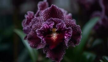 Ornate moth orchid blossom in fresh purple beauty generated by AI photo