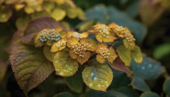 Vibrant autumn leaves adorn the forest floor generated by AI photo