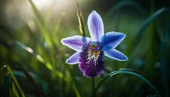 vibrante polilla orquídea florecer en natural elegancia generado por ai foto