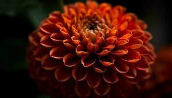 Vibrant dahlias bloom in formal garden beauty generated by AI photo