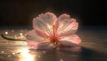 vibrante hibisco florecer, regalo de naturaleza amor generado por ai foto