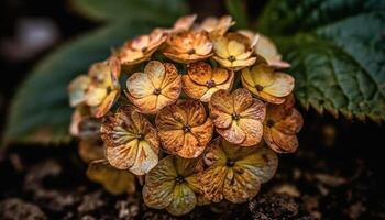 Vibrant petal pattern blossoms in generated by AI photo