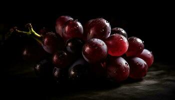 Juicy grape bunch, ripe and fresh for eating generated by AI photo