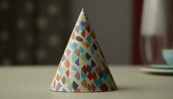 Cute cone toy brings joy to party celebration generated by AI photo