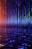 Binary code on a holographic background. photo