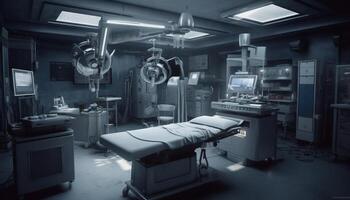 Modern healthcare industry uses advanced technology and machinery indoors generated by AI photo