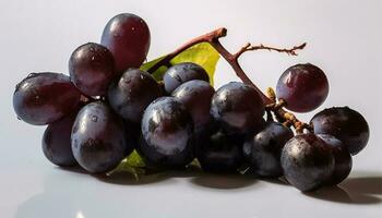 Juicy grape bunch, ripe and fresh, perfect for healthy snacking generated by AI photo