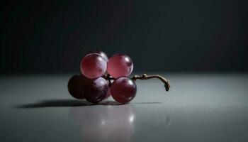 Juicy grape bunch, ripe and fresh, a healthy snack option generated by AI photo