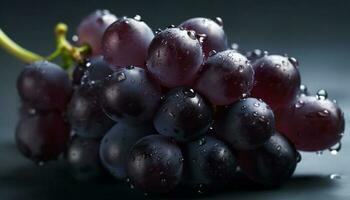jugoso uva racimo, maduro y fresco, naturaleza dulce bocadillo generado por ai foto